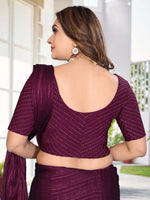 Load image into Gallery viewer, Women's Wine Lycra Stitched Saree Blouse – Ready Made & Ready to Wear