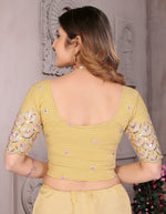 Load image into Gallery viewer, Light Gold Sequins & Embroidered Readymade Saree Blouse