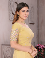 Load image into Gallery viewer, Light Gold Sequins & Embroidered Readymade Saree Blouse
