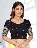 Load image into Gallery viewer, Black Sequins & Embroidered Readymade Saree Blouse
