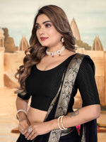 Load image into Gallery viewer, Women's Black Lycra Stitched Saree Blouse – Ready Made & Ready to Wear