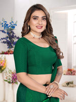 Load image into Gallery viewer, Women's Green Lycra Stitched Saree Blouse – Ready Made & Ready to Wear