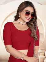 Load image into Gallery viewer, Graceful Maroon Textured Pattern Readymade Saree Blouse