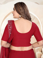 Load image into Gallery viewer, Graceful Maroon Textured Pattern Readymade Saree Blouse