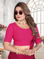 Load image into Gallery viewer, Women's Pink Lycra Stitched Saree Blouse Ready Made & Ready to Wear