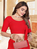 Load image into Gallery viewer, Women's Red Lycra Stitched Saree Blouse – Ready Made & Ready to Wear