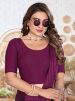 Load image into Gallery viewer, Women's Wine Lycra Stitched Saree Blouse – Ready Made & Ready to Wear