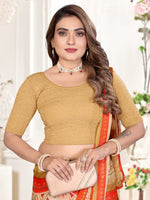 Load image into Gallery viewer, Graceful Golden Lycra Stitched Saree Blouse Ready Made & Ready to Wear