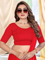 Load image into Gallery viewer, Elegant Red Lycra Stitched Saree Blouse Ready Made & Ready to Wear