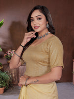 Load image into Gallery viewer, Dark Gold Premium Shimmer Textured Readymade Saree Blouse
