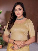 Load image into Gallery viewer, Premium Gold Shimmer Pattern Stretchable Lycra Blouse | Ready Made Saree Blouse