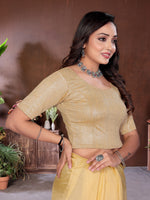 Load image into Gallery viewer, Premium Gold Shimmer Pattern Stretchable Lycra Blouse | Ready Made Saree Blouse