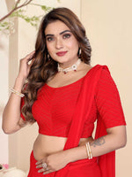 Load image into Gallery viewer, Women's Red Lycra Stitched Saree Blouse Ready Made &amp; Ready to Wear