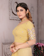 Load image into Gallery viewer, Light Gold Sequins &amp; Embroidered Readymade Saree Blouse