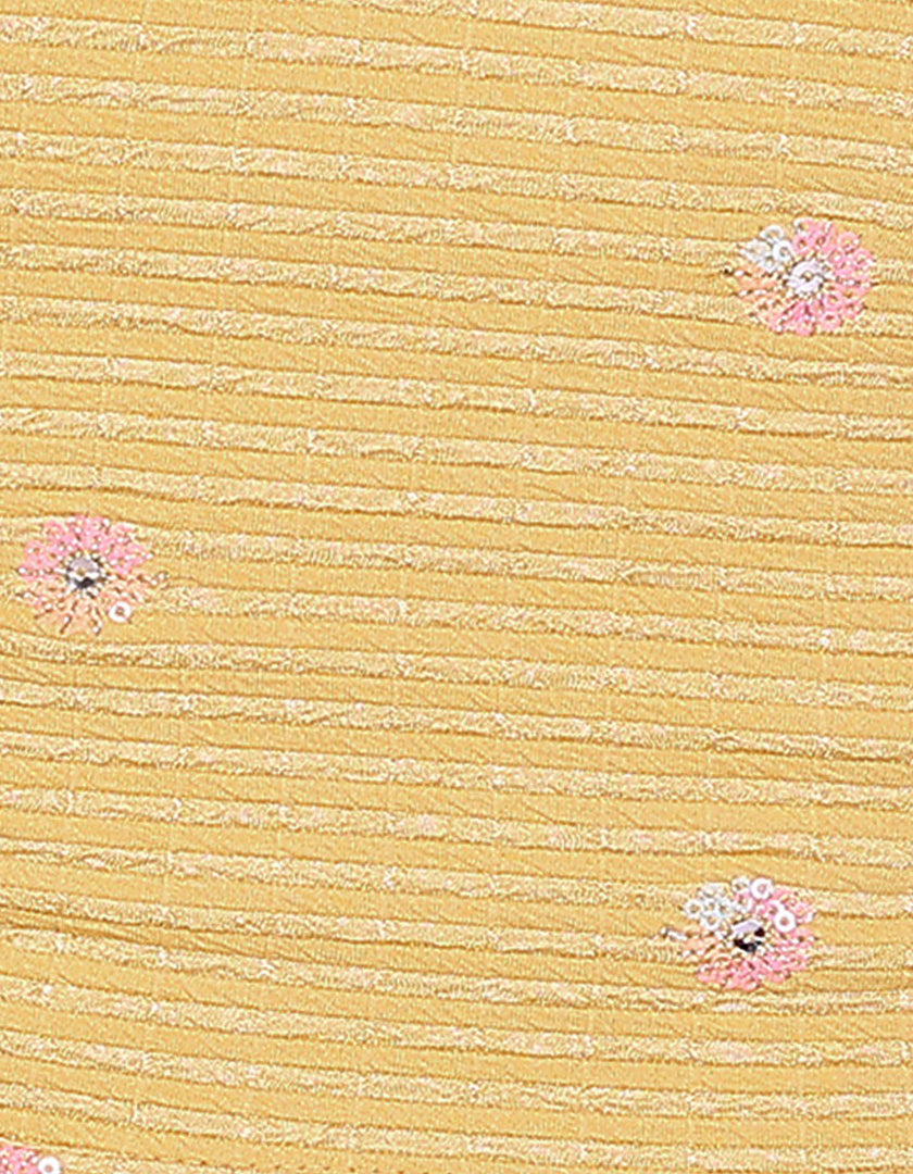 Light Gold Sequins & Embroidered Readymade Saree Blouse