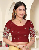 Load image into Gallery viewer, Maroon Sequins &amp; Embroidered Readymade Saree