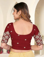 Load image into Gallery viewer, Maroon Sequins &amp; Embroidered Readymade Saree