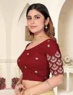 Load image into Gallery viewer, Maroon Sequins &amp; Embroidered Readymade Saree