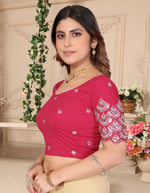 Load image into Gallery viewer, Pink Sequins &amp; Embroidered Readymade Saree Blouse
