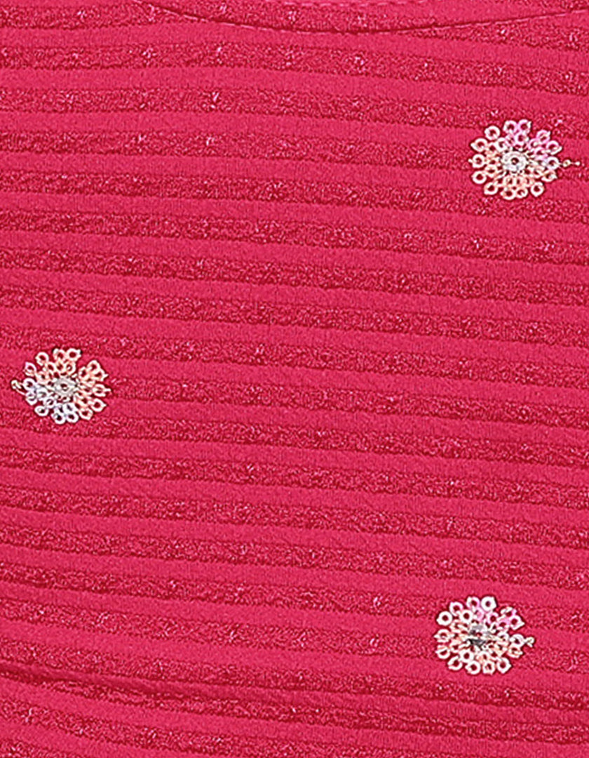 Pink Sequins & Embroidered Readymade Saree Blouse