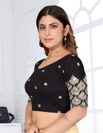 Load image into Gallery viewer, Black Sequins &amp; Embroidered Readymade Saree Blouse