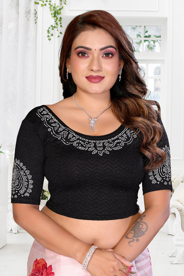 Women's Lycra Stretchable Readymade Saree Blouse