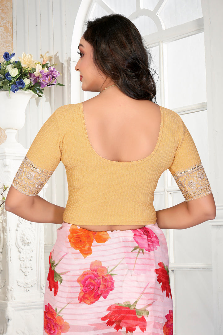 Premium Readymade embroidery work Stylish Lycra Blouse for Women