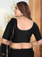 Load image into Gallery viewer, Women's Black Lycra Stitched Saree Blouse – Ready Made &amp; Ready to Wear