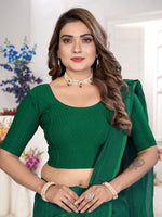 Load image into Gallery viewer, Women's Green Lycra Stitched Saree Blouse – Ready Made &amp; Ready to Wear