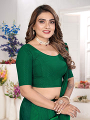 Women's Green Lycra Stitched Saree Blouse – Ready Made & Ready to Wear