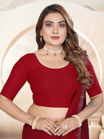 Load image into Gallery viewer, Graceful Maroon Textured Pattern Readymade Saree Blouse