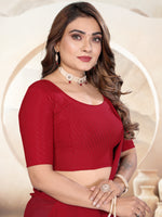 Load image into Gallery viewer, Graceful Maroon Textured Pattern Readymade Saree Blouse