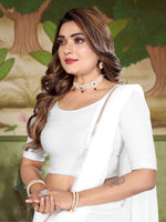 Load image into Gallery viewer, Classic White Textured Pattern Readymade Saree Blouse