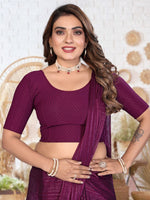 Load image into Gallery viewer, Women's Wine Lycra Stitched Saree Blouse – Ready Made &amp; Ready to Wear