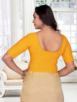 Load image into Gallery viewer, Bright Yellow Textured Pattern Readymade Saree Blouse