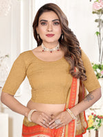 Load image into Gallery viewer, Graceful Golden Lycra Stitched Saree Blouse Ready Made &amp; Ready to Wear