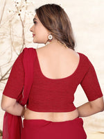 Load image into Gallery viewer, Stunning Maroon Lycra Stitched Saree Blouse Ready Made &amp; Ready to Wear