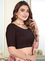 Load image into Gallery viewer, Charming Crushed Texture Coffee Readymade Saree Blouse