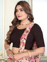 Load image into Gallery viewer, Charming Crushed Texture Coffee Readymade Saree Blouse