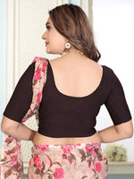 Load image into Gallery viewer, Charming Crushed Texture Coffee Readymade Saree Blouse