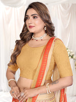 Load image into Gallery viewer, Elegant Crushed Texture Golden Readymade Saree Blouse