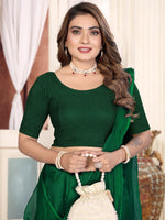 Load image into Gallery viewer, Graceful Crushed Texture Green Readymade Saree Blouse