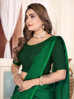 Load image into Gallery viewer, Graceful Crushed Texture Green Readymade Saree Blouse