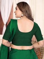 Load image into Gallery viewer, Graceful Crushed Texture Green Readymade Saree Blouse