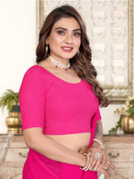 Load image into Gallery viewer, Elegant Crushed Texture Pink Readymade Saree Blouse