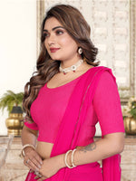 Load image into Gallery viewer, Elegant Crushed Texture Pink Readymade Saree Blouse