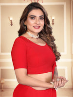 Load image into Gallery viewer, Graceful Crushed Texture Red Readymade Saree Blouse