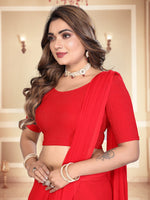 Load image into Gallery viewer, Graceful Crushed Texture Red Readymade Saree Blouse