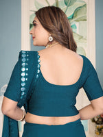 Load image into Gallery viewer, Elegant Crushed Texture Teal Readymade Saree Blouse