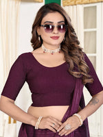 Load image into Gallery viewer, Charming Crushed Texture Wine Readymade Saree Blouse